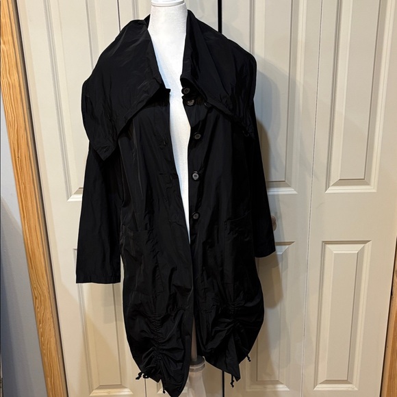 bryn Walker memory crunch black fashion duster size large - Picture 9 of 12